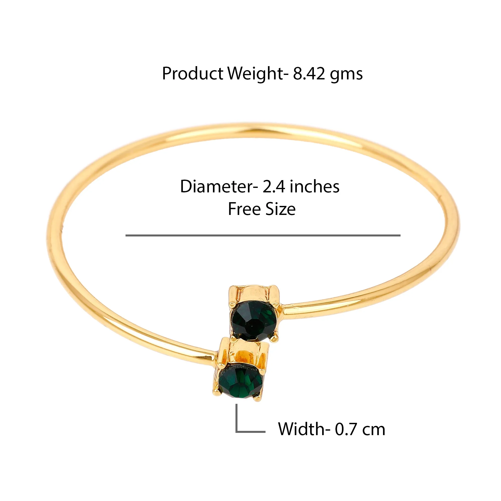 Estele Green Stone Bangle Modal Bracelet For women