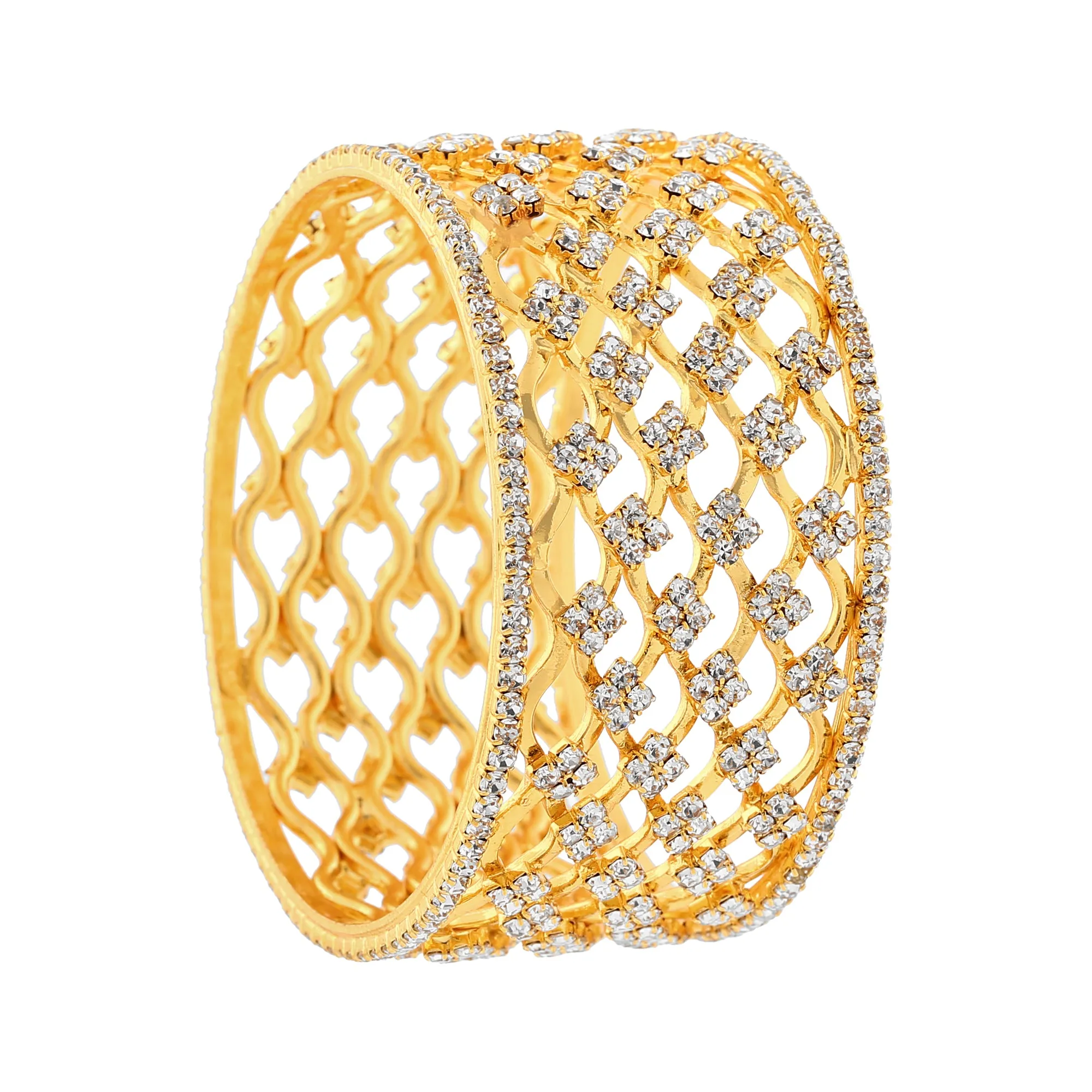 Estele Timeless Gold Bangle 2.4 Size ?C Dazzling Diamond Jewelry for Women, Luxurious and Elegant ?C OSBR-VK11418-24 BANGLE