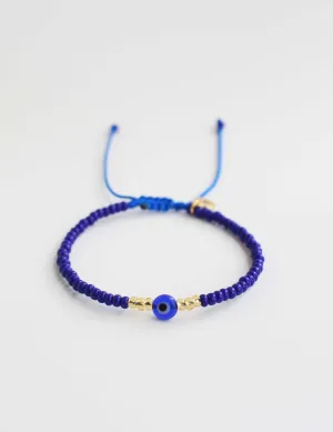 Evil Eye Bracelet Seed Bead ??Blue