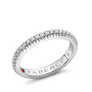 Faberge Colours of Love Platinum Diamond Fluted Band Ring D