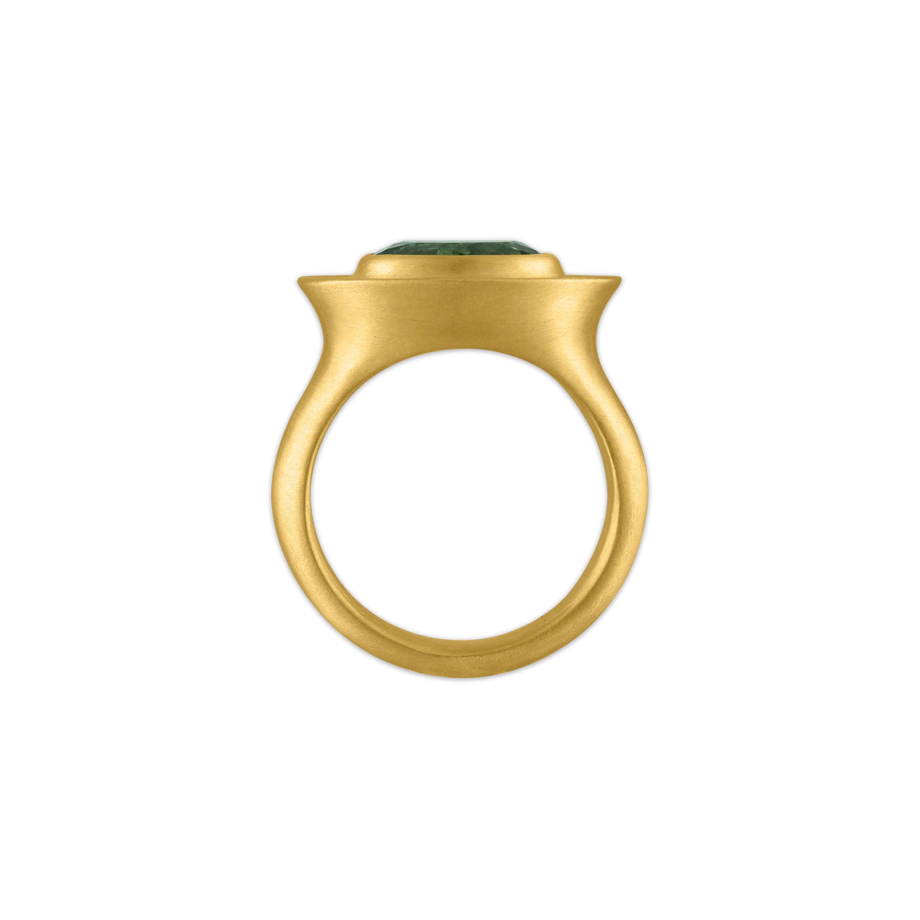 Faceted Green Tourmaline Masona Ring