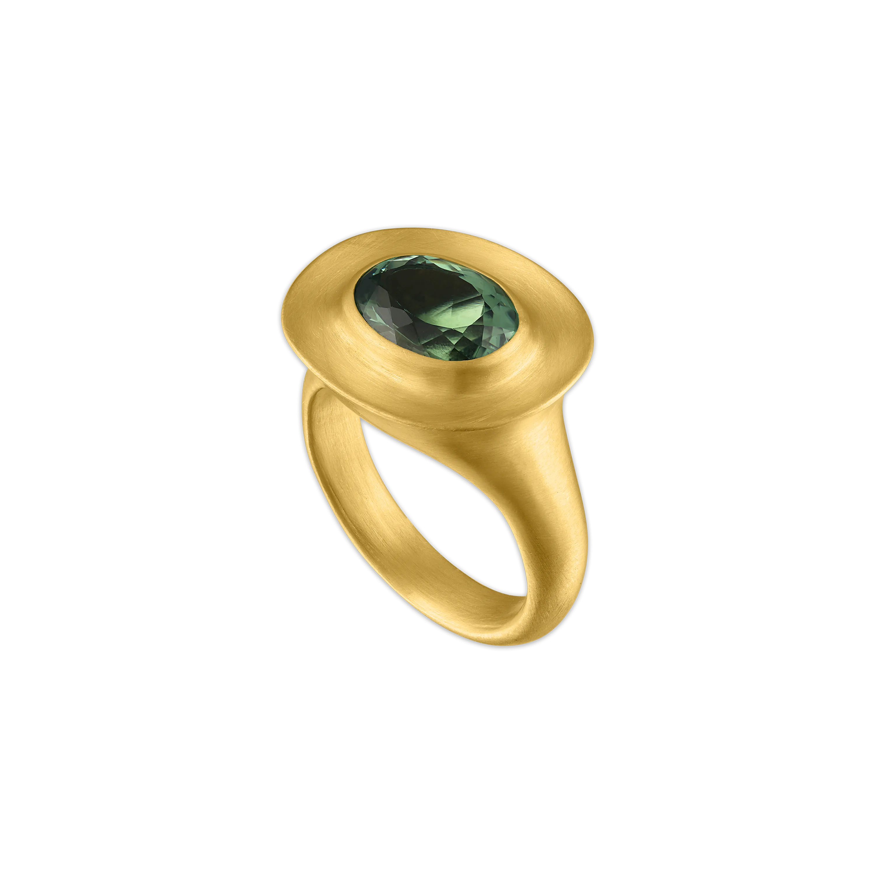Faceted Green Tourmaline Masona Ring
