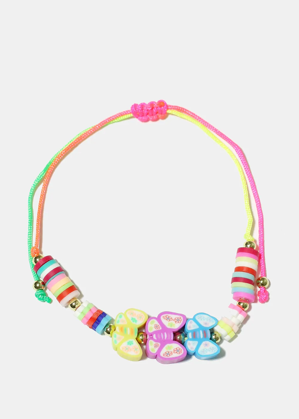Flower & Butterfly Drawstring Bracelet