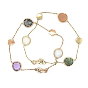 Flower & Gemstone Station Bracelet