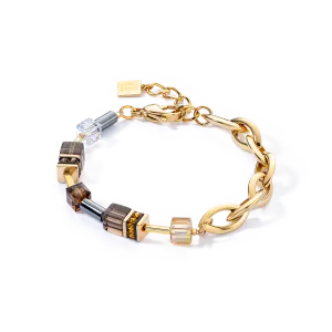 GeoCUBE? Chunky Chain bracelet gold-brown