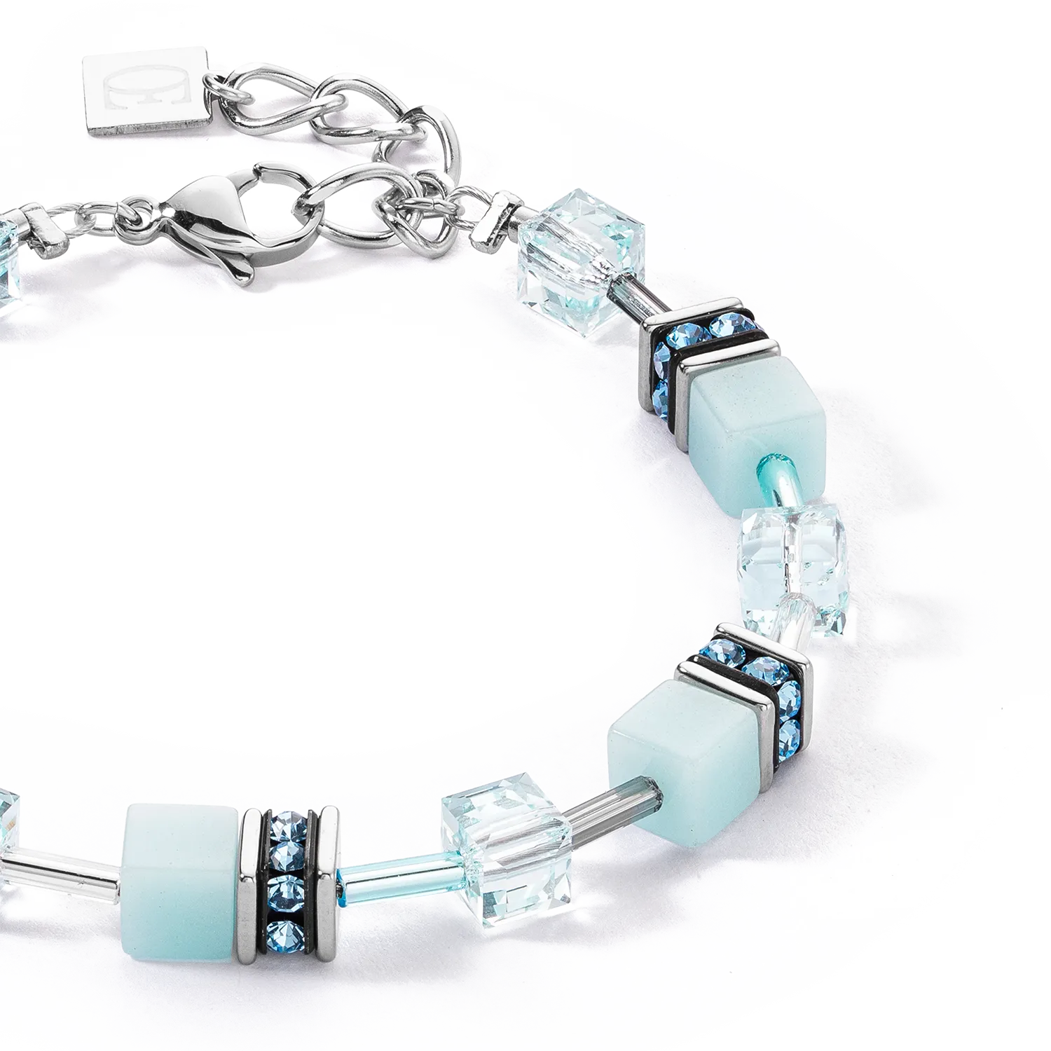 GeoCUBE? Iconic Mono Silver bracelet ice blue