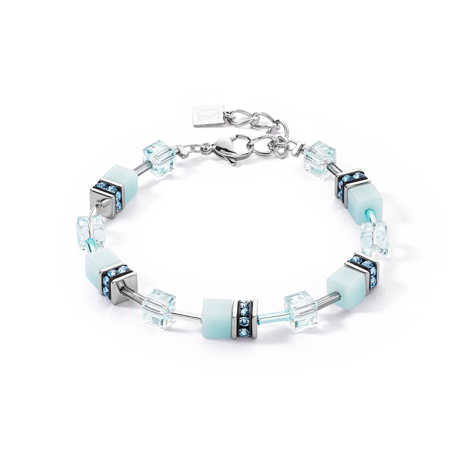 GeoCUBE? Iconic Mono Silver bracelet ice blue