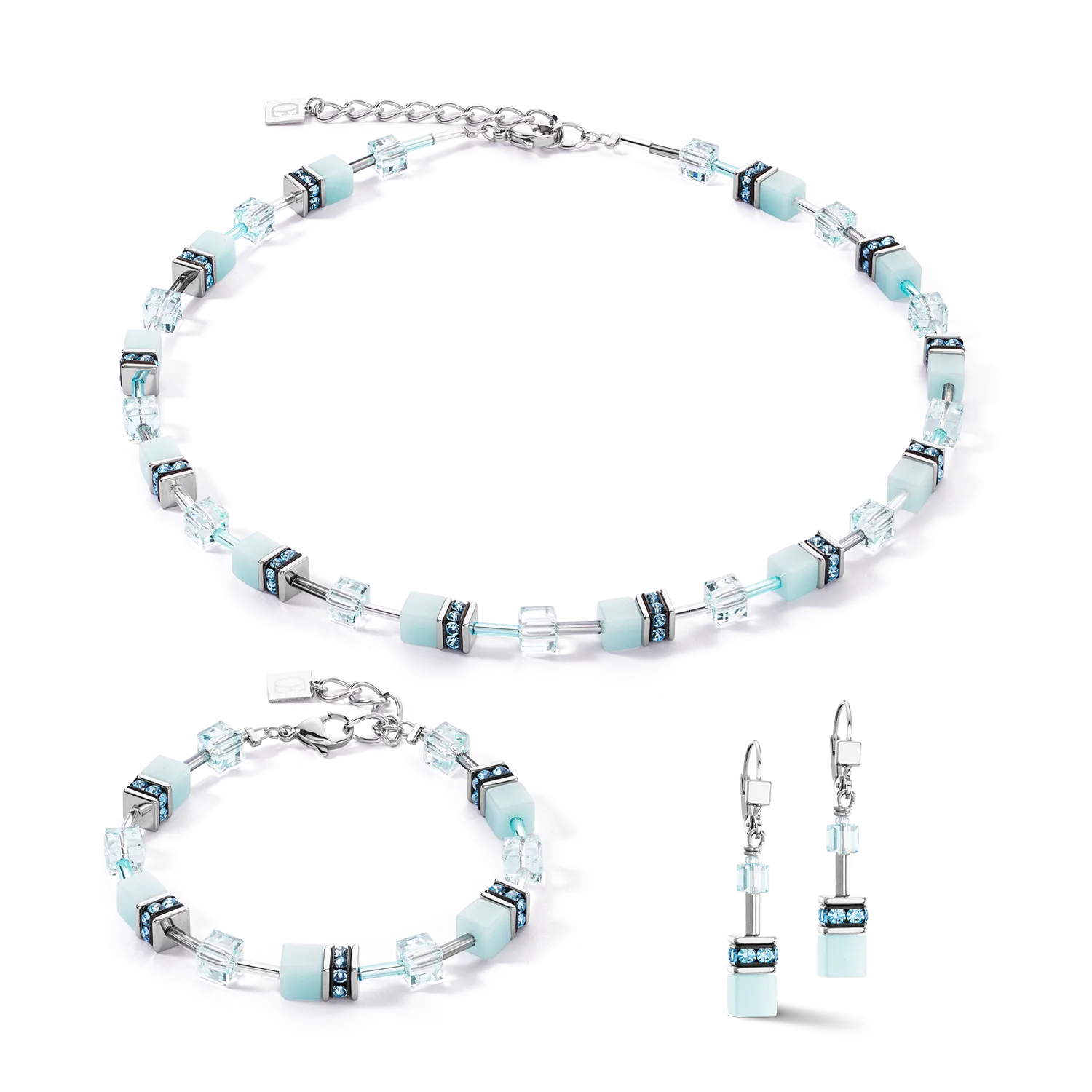 GeoCUBE? Iconic Mono Silver bracelet ice blue