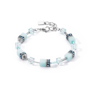 GeoCUBE? Iconic Mono Silver bracelet ice blue
