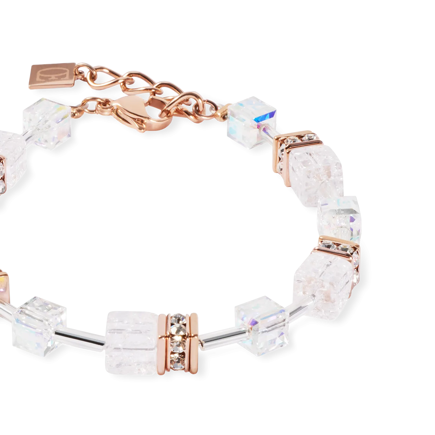 GeoCUBE? Iconic Nature bracelet rosegold white