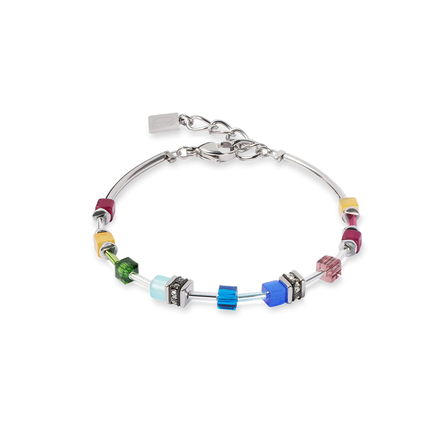 GeoCUBE? Lite Mini Bracelet Rainbow silver