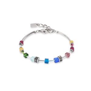 GeoCUBE? Lite Mini Bracelet Rainbow silver