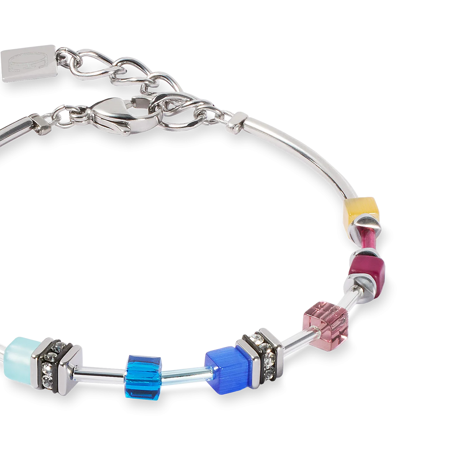 GeoCUBE? Lite Mini Bracelet Rainbow silver