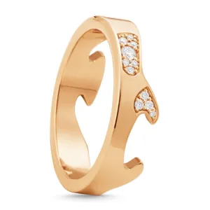 Georg Jensen Fusion 18ct Rose Gold Diamond Pave End Ring AB