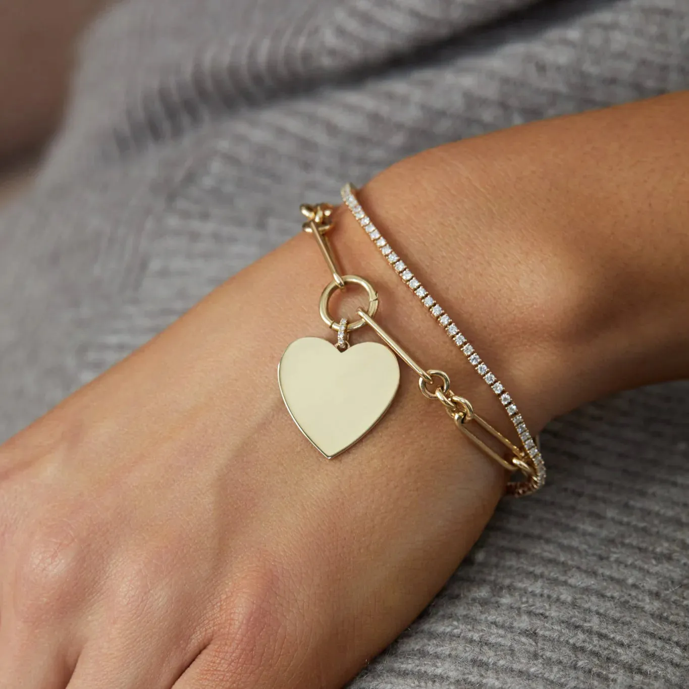 Gold Jumbo Heart Charm