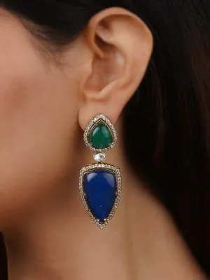 Gold Plated Faux Diamond Earrings - CZEAR568