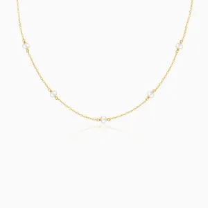 Golden Minimal Pearl Necklace