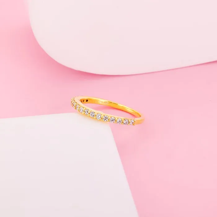 Golden Surrounded By Sparkles Ring