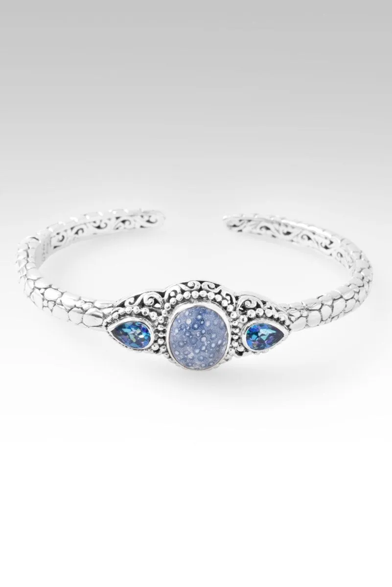 Graceful Presence Cuff? in Blue Sponge Coral & Sheer Luck? Mystic Topaz