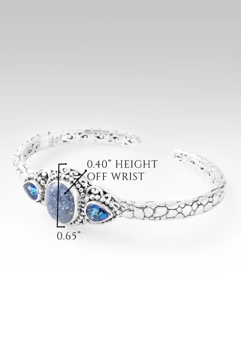 Graceful Presence Cuff? in Blue Sponge Coral & Sheer Luck? Mystic Topaz
