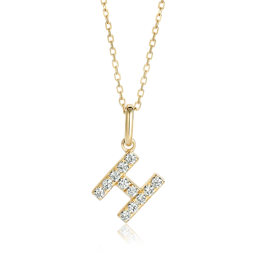 H Letter Pendant Yellow Gold
