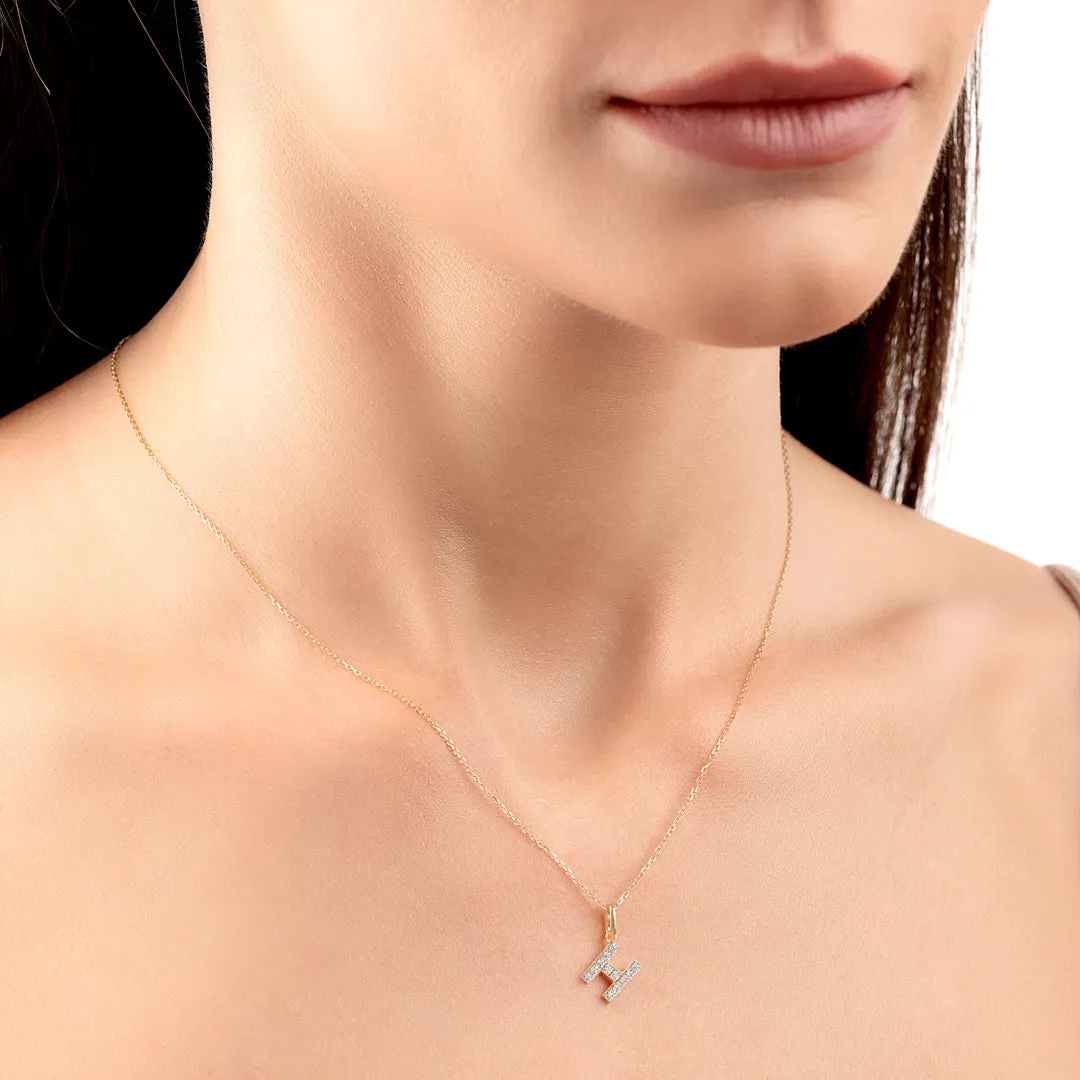 H Letter Pendant Yellow Gold
