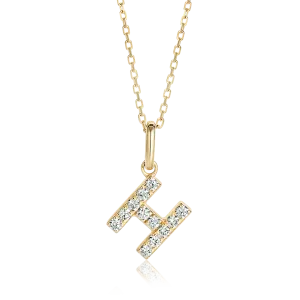 H Letter Pendant Yellow Gold