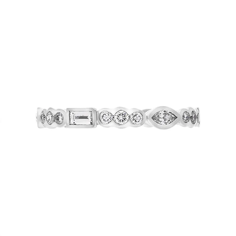 Hans D Krieger 18ct White Gold 0.87ct Diamond Mixed Cut Eternity Ring