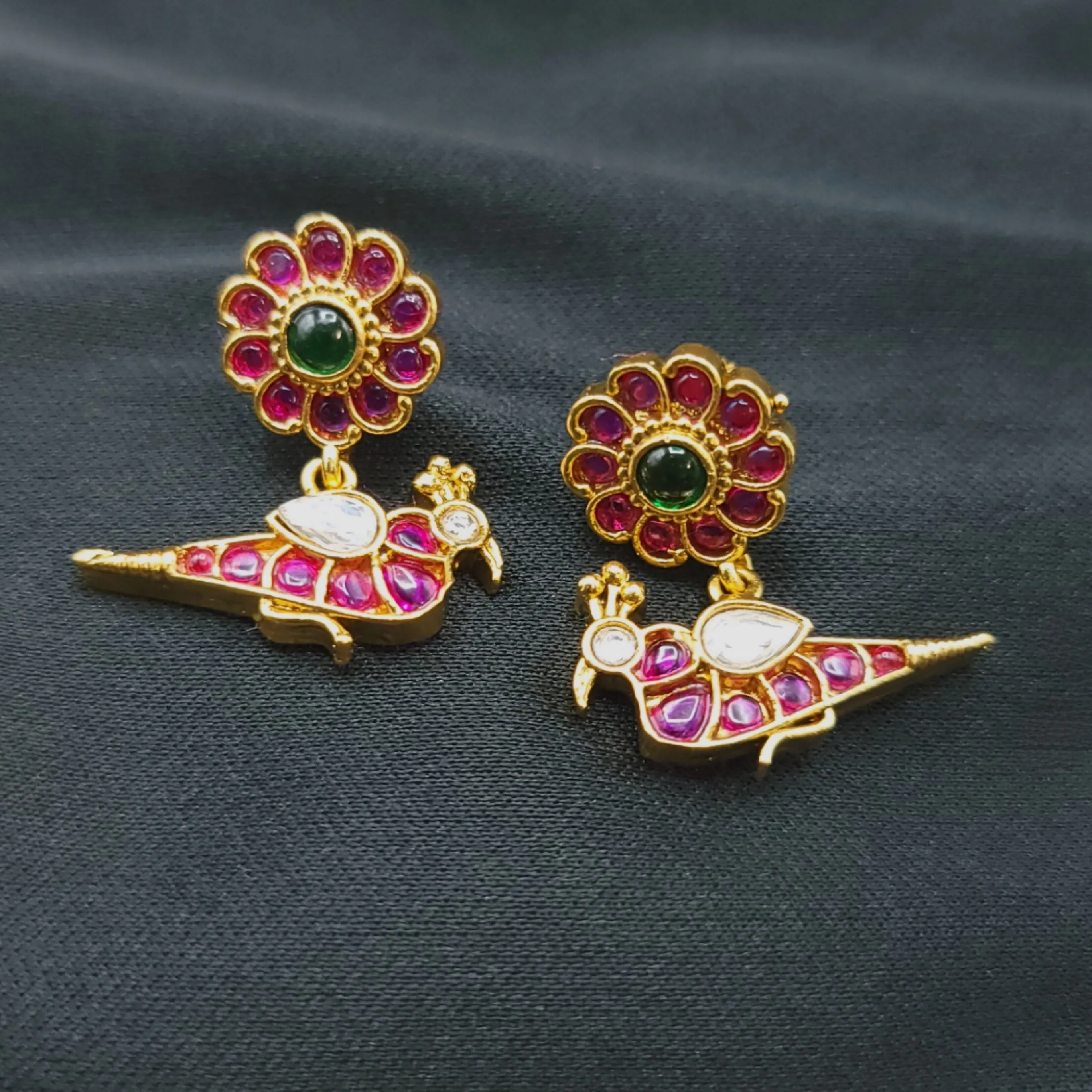 Hasili Lotus Bird Kundan Jadau Necklace set