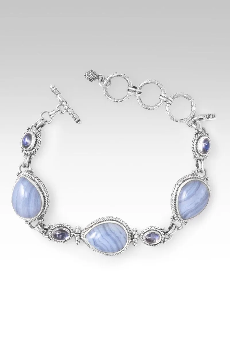 Healing Balance Bracelet? in Blue Lace Agate & Rainbow Moonstone