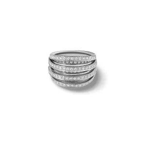 Il Ventaglio Ring 18ct White Gold - Diamond Pav