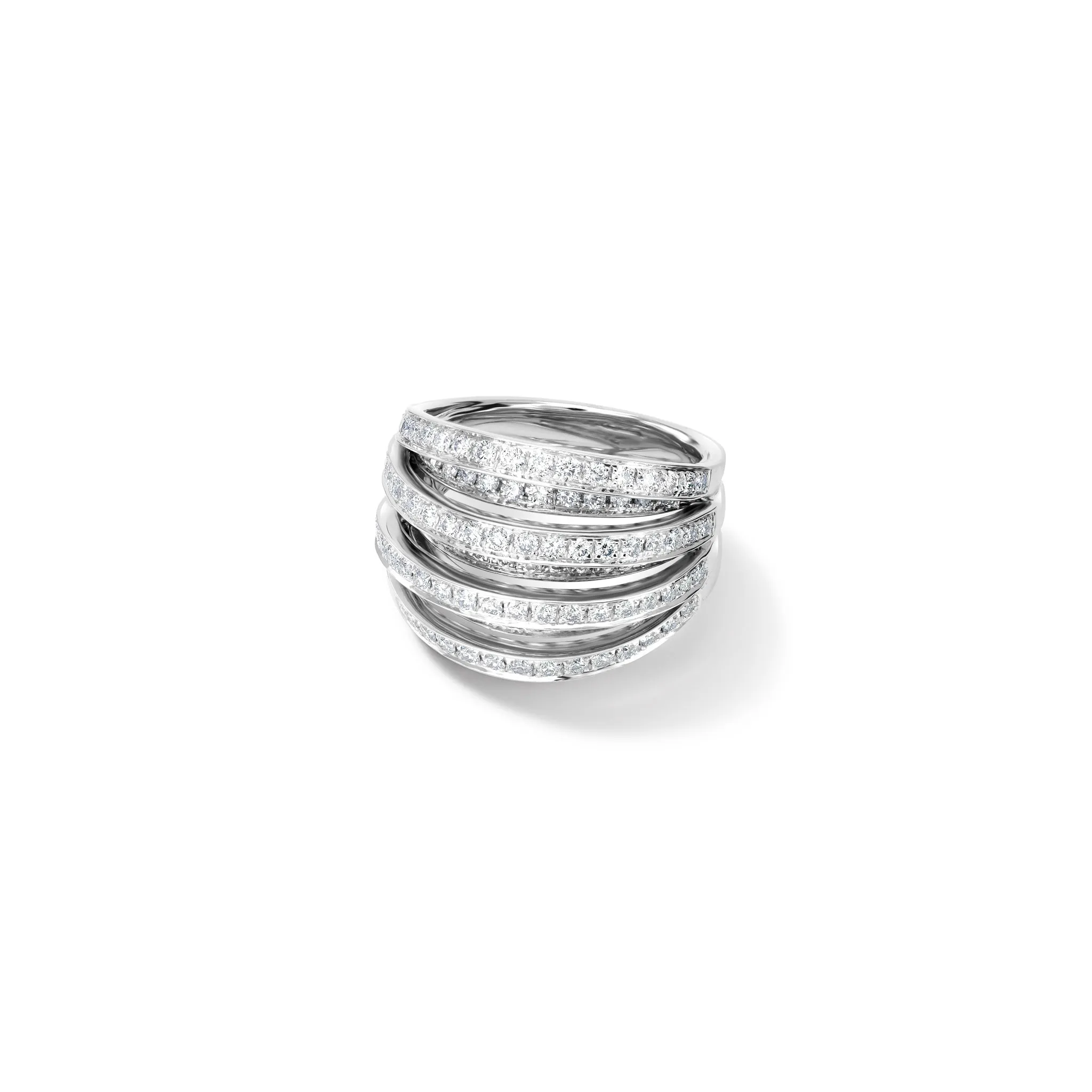Il Ventaglio Ring 18ct White Gold - Diamond Pav