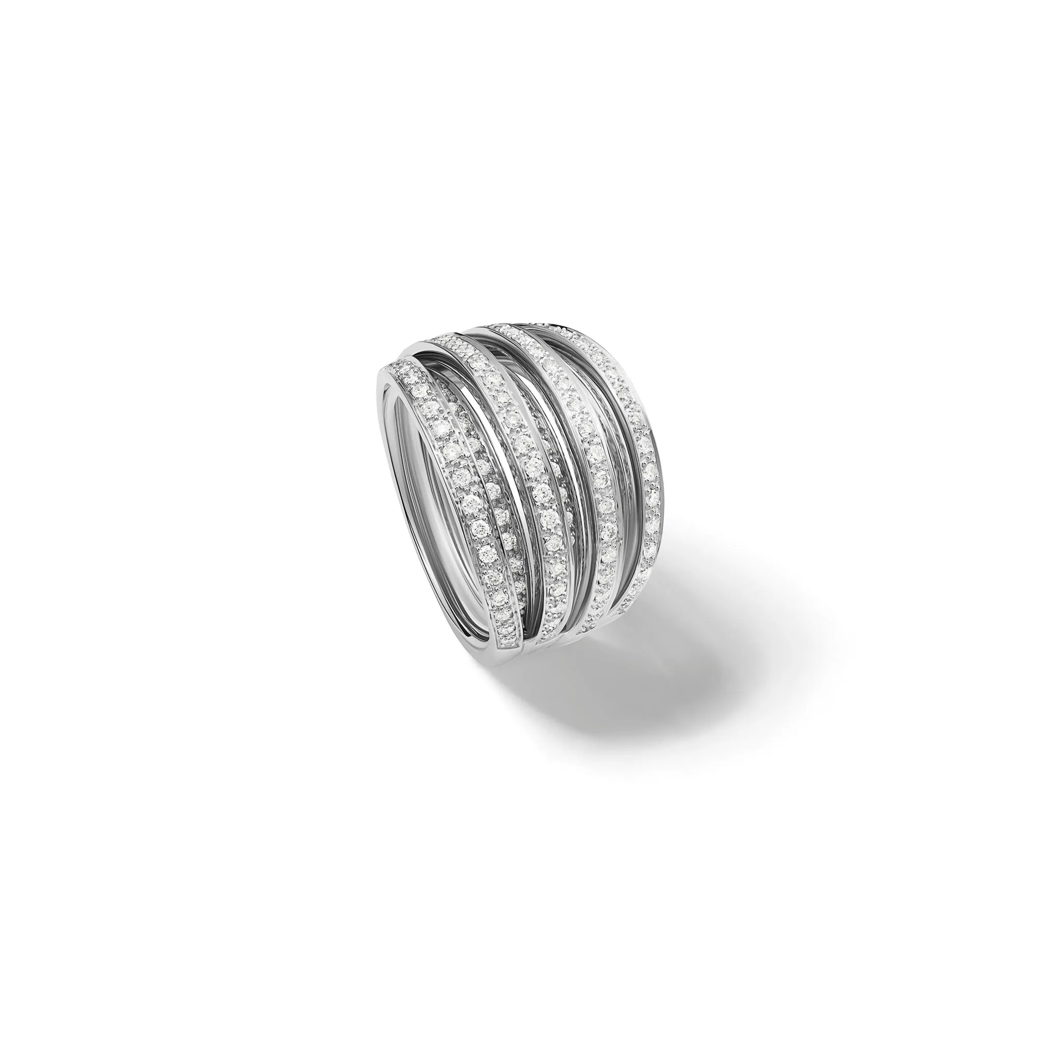 Il Ventaglio Ring 18ct White Gold - Diamond Pav