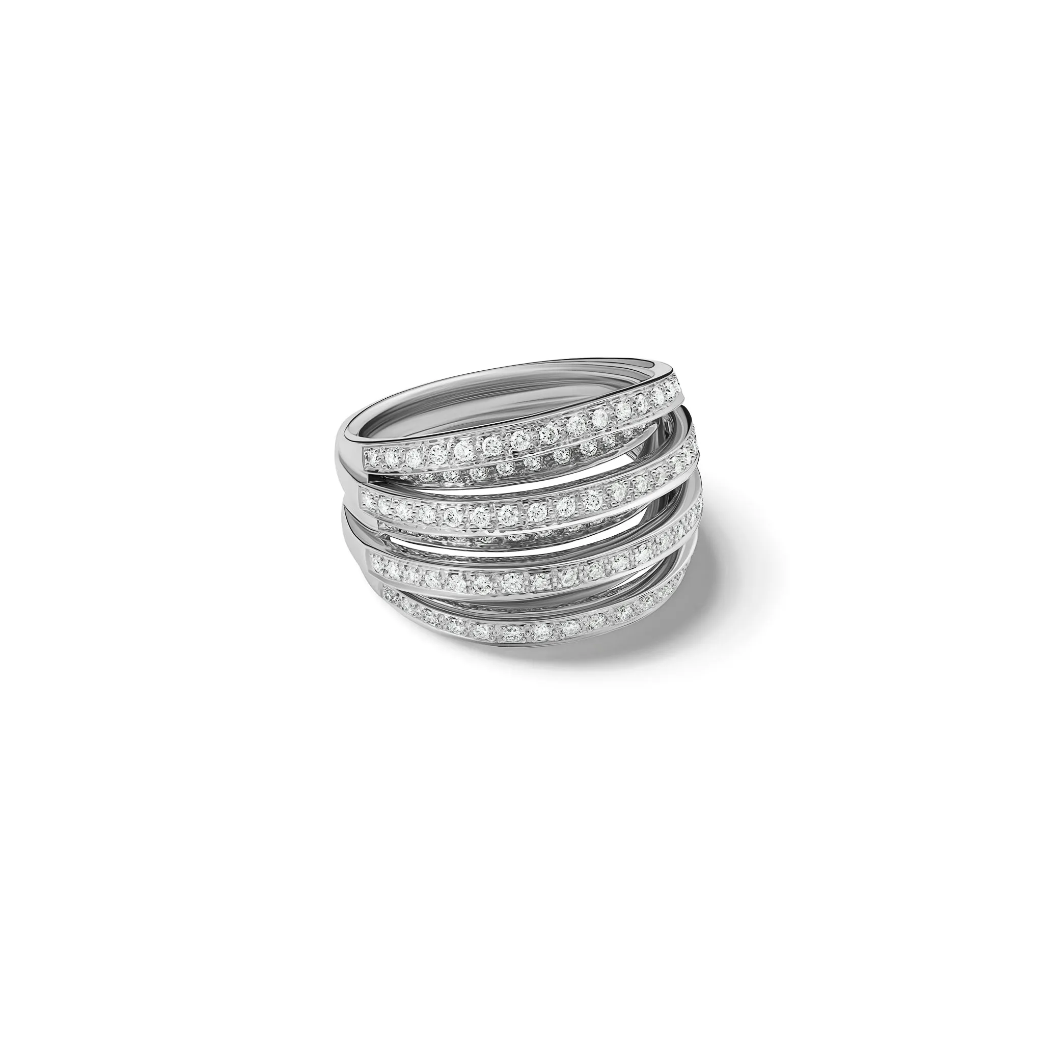 Il Ventaglio Ring 18ct White Gold - Diamond Pav