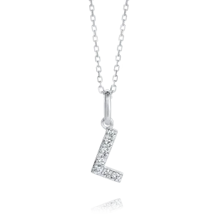 L Letter Pendant White Gold