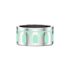 L'Arc de DAVIDOR Ring GM, 18k White Gold with Palm Beach Lacquered Ceramic