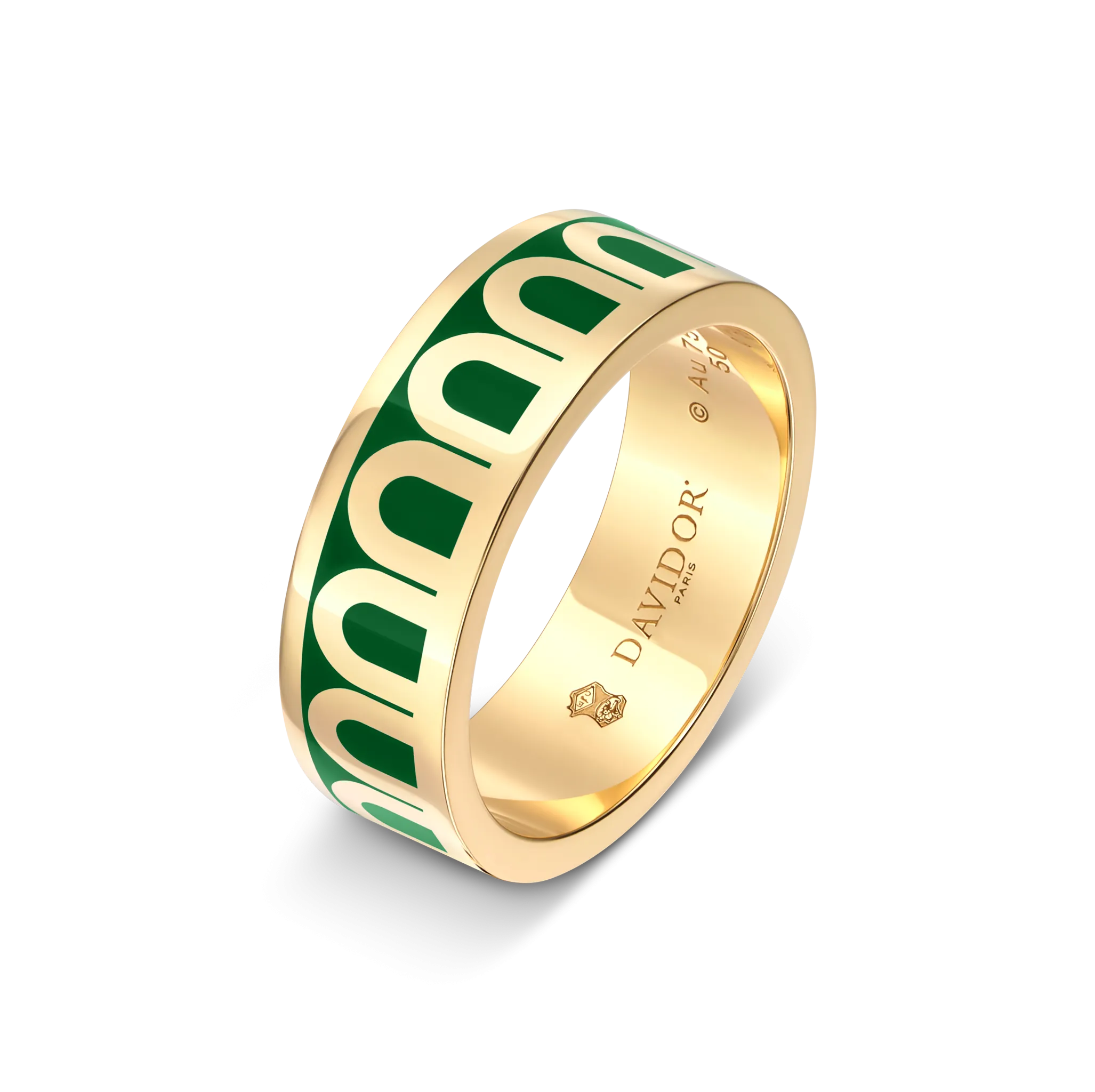 L'Arc de DAVIDOR Ring MM, 18k Yellow Gold with Palais Royal Lacquered Ceramic