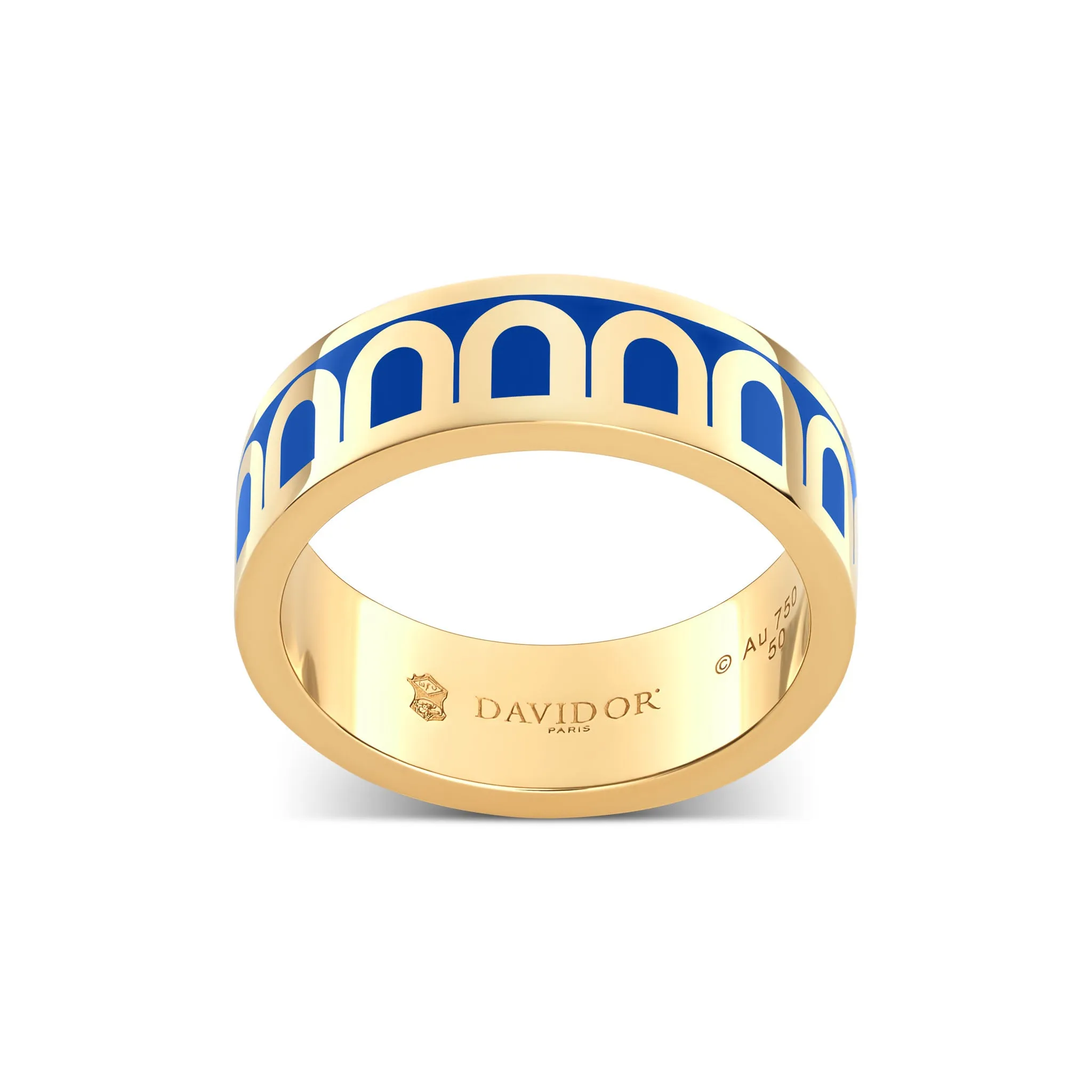 L'Arc de DAVIDOR Ring MM, 18k Yellow Gold with Riviera Lacquered Ceramic