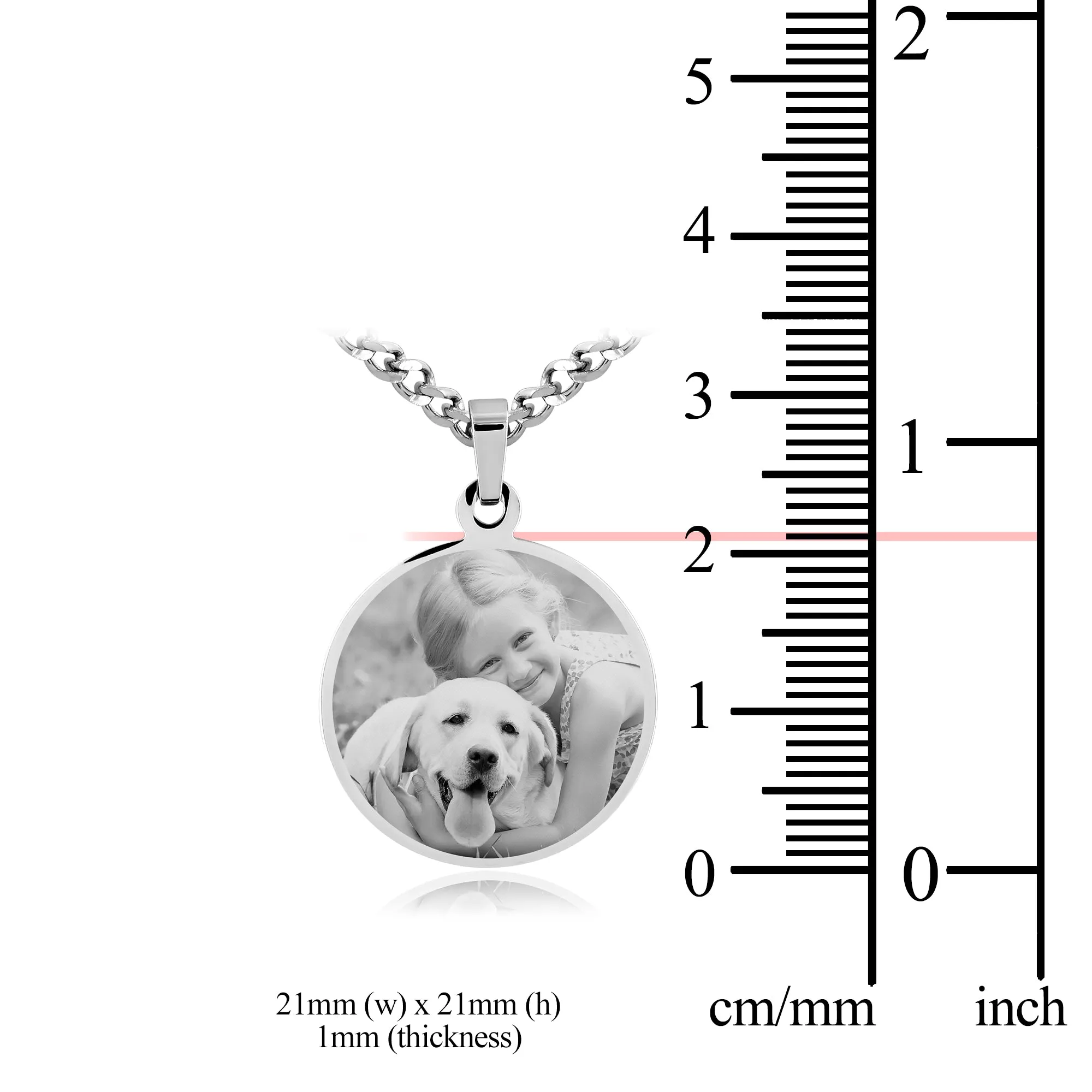 Large Circle Necklace - Photo Engraving