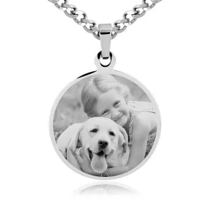 Large Circle Necklace - Photo Engraving