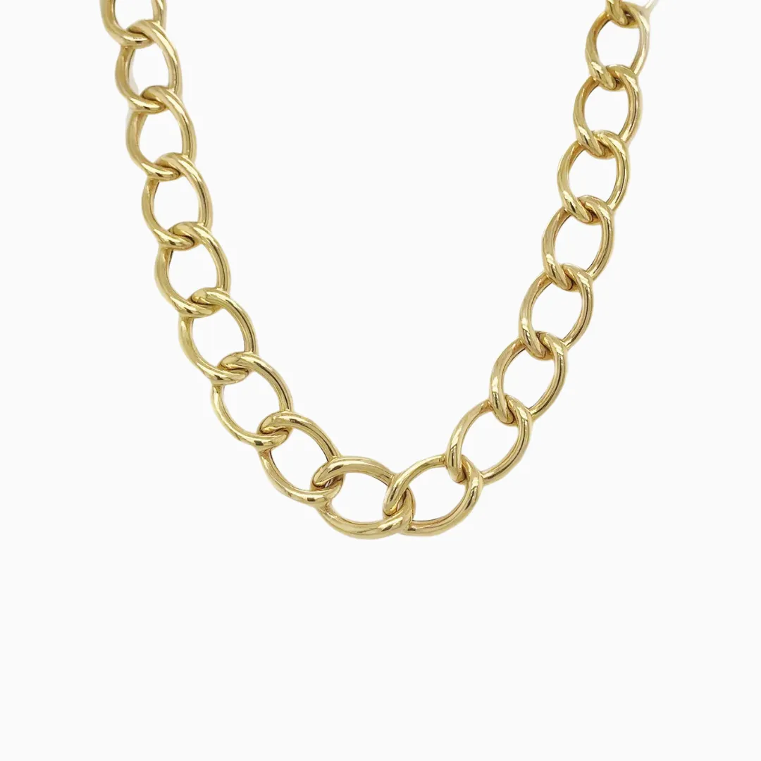 Large Gold Curb Link Necklace