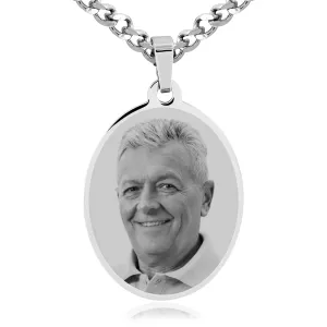 Large Oval Necklace- Photo Engraving