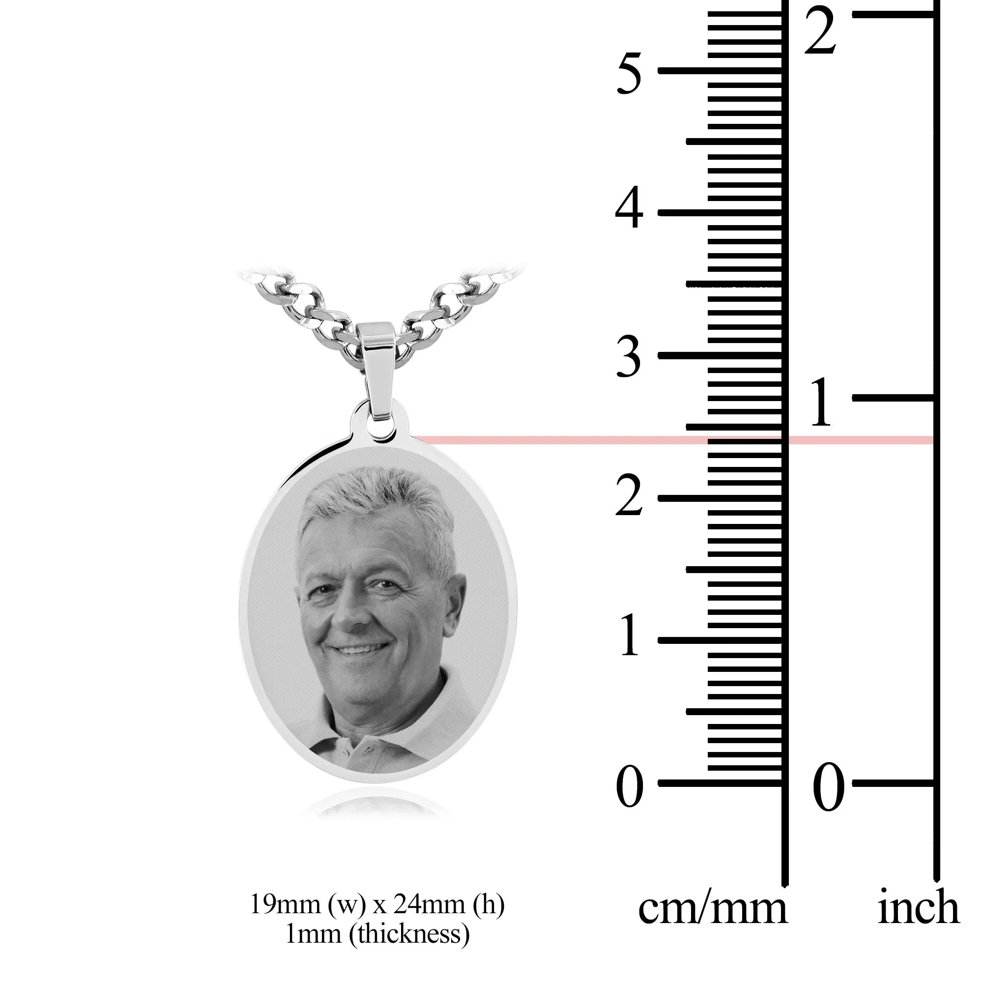 Large Oval Necklace- Photo Engraving