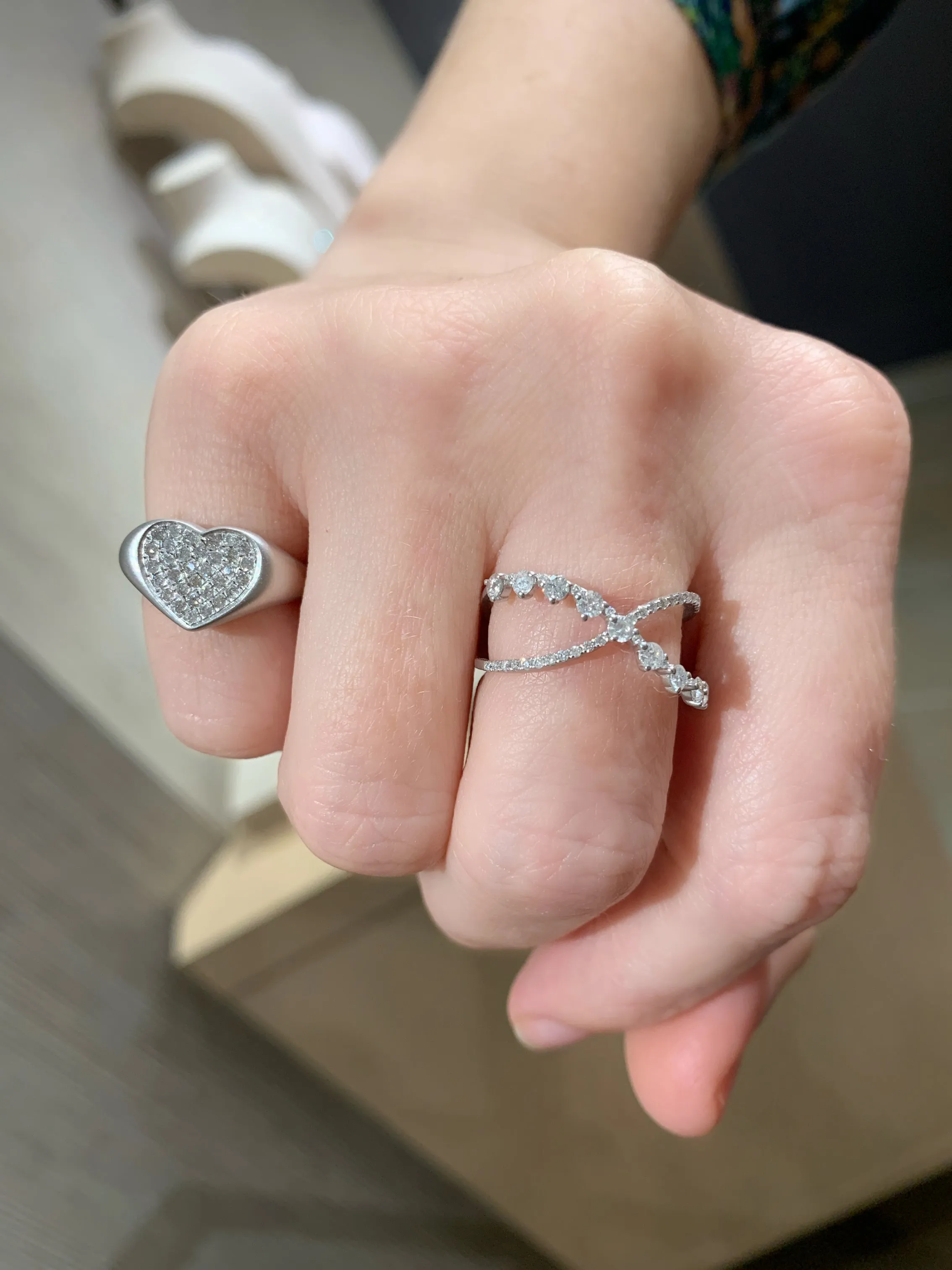 Liza Beth Diamond Gold Criss Cross Ring