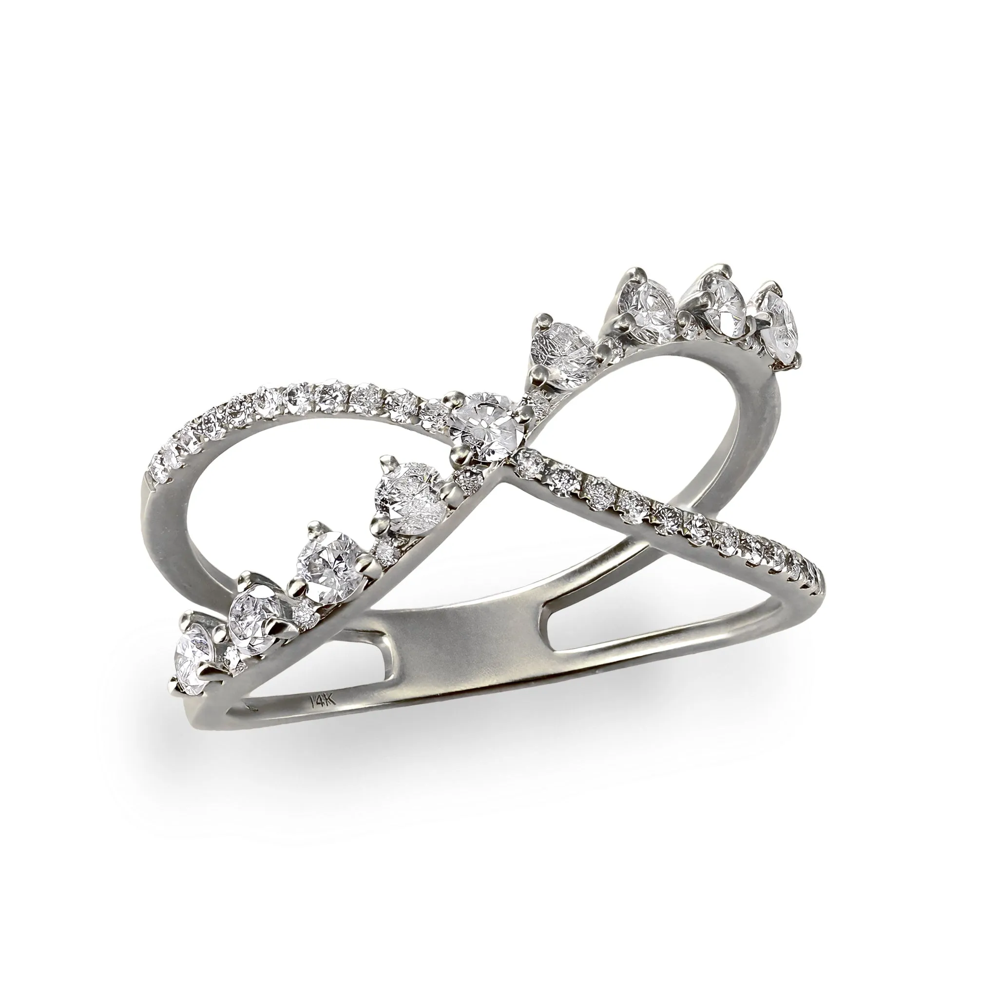 Liza Beth Diamond Gold Criss Cross Ring