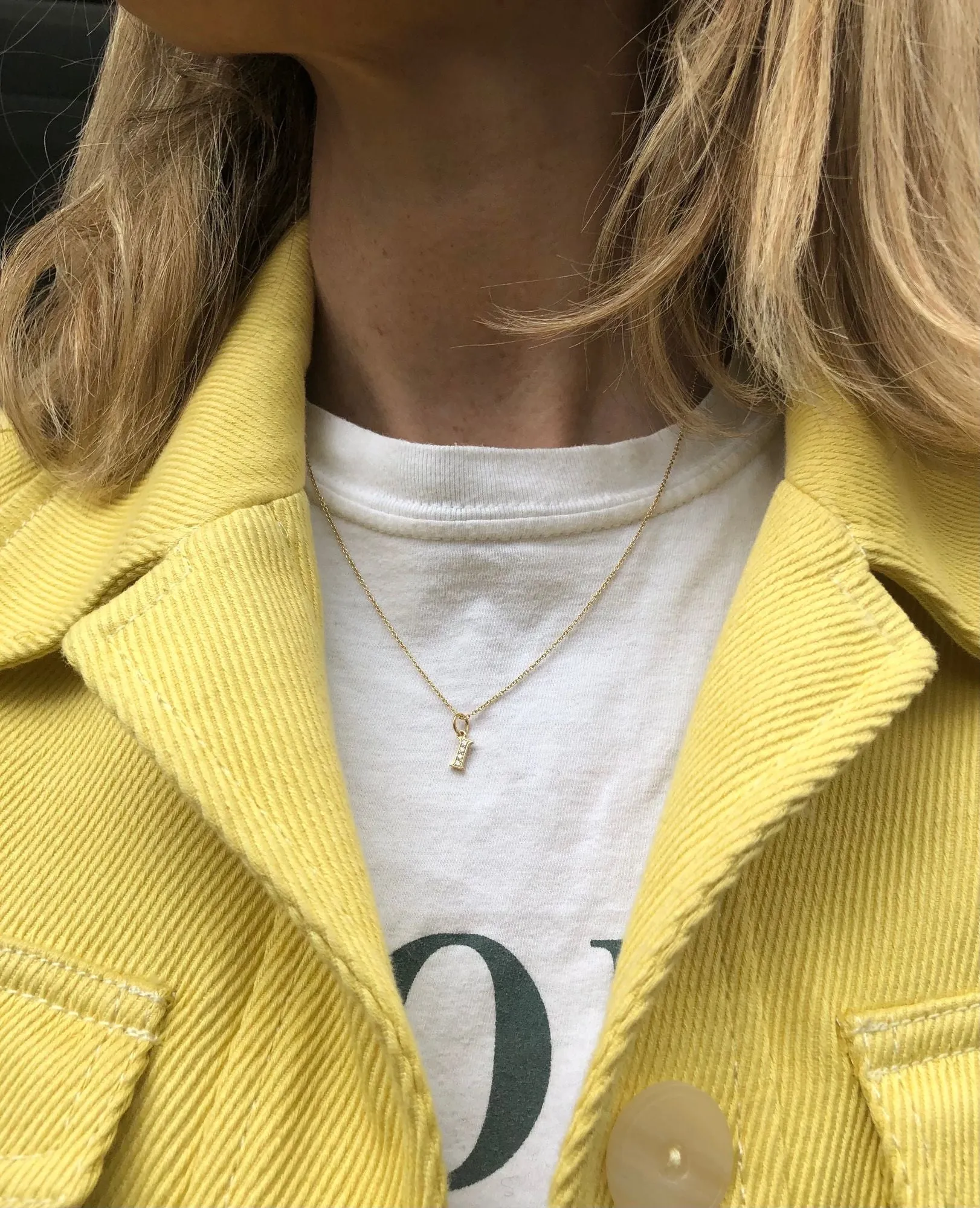 Love Letter ? 18K Gold Necklace w. Diamonds