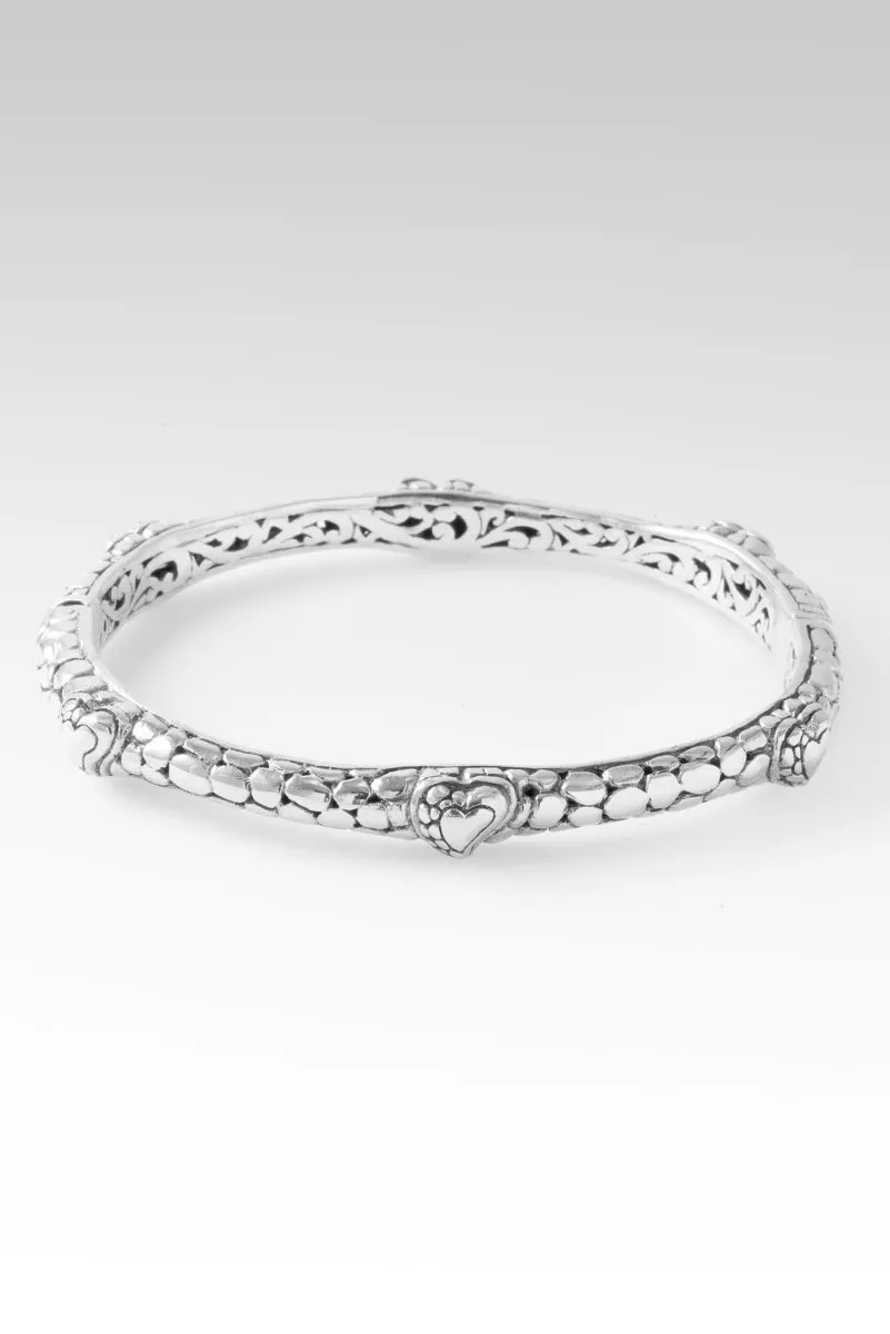 Love Never Fails Heart Bangle? in Watermark