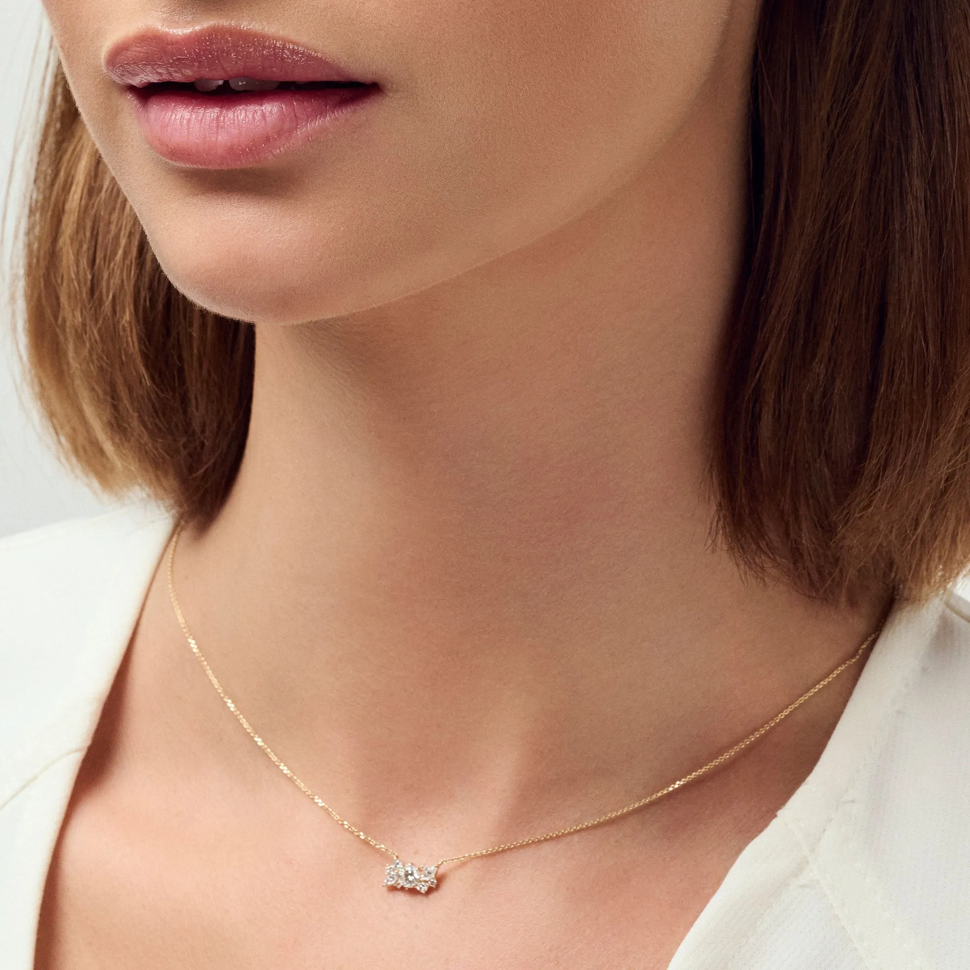 Lovere 14K Gold Necklace w. Lab-Grown Diamonds