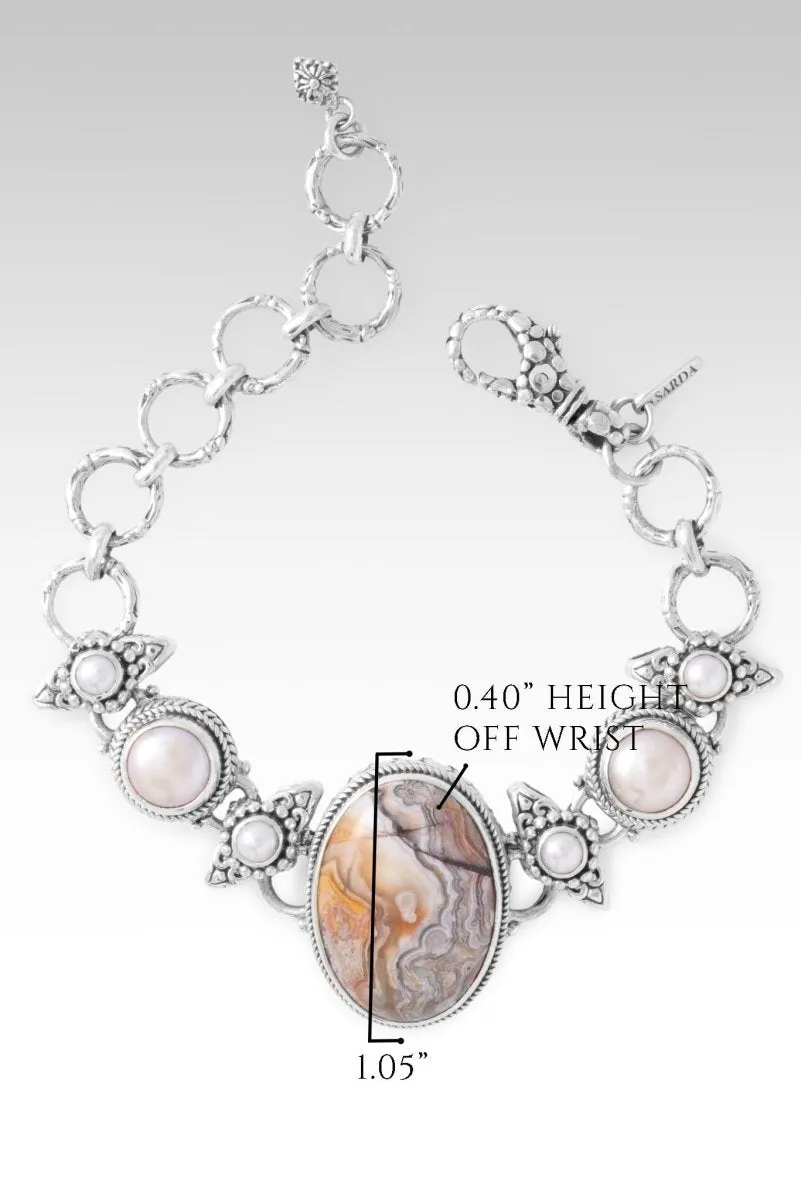 Loving Shepherd Bracelet II? in Crazy Lace Agate, Champagne Freshwater Pearl & Freshwater Pearl