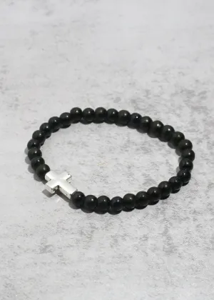 Marbled Cross Bead Bracelet
